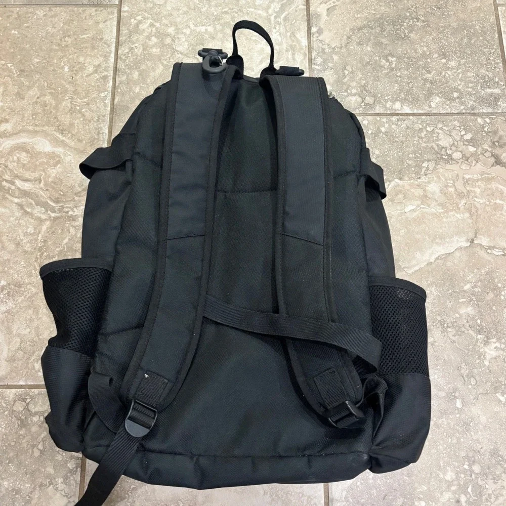 Rawlings Baseball Softball Equipment Backpack Black Dugout Bag with Fence Hooks